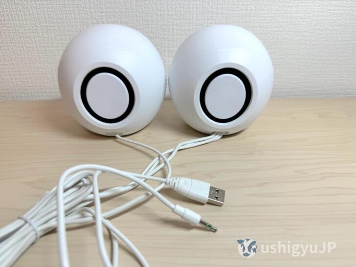 イヤホンジャックと給電用のUSB-Aケーブルを差し込んで使う